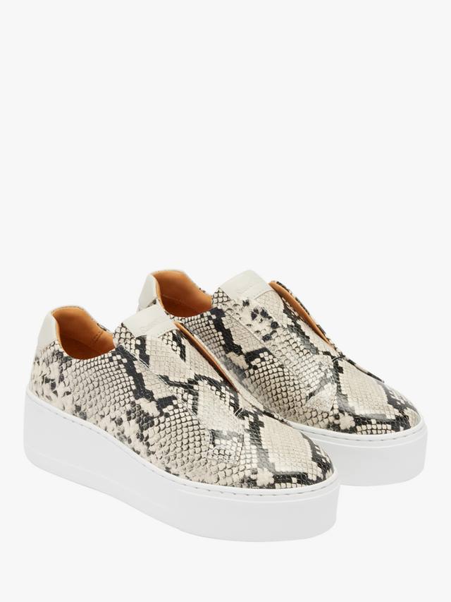 Кроссовки Park Up на платформе без шнурков из кожи с принтом змеи Russell & Bromley, Natural — фото 2