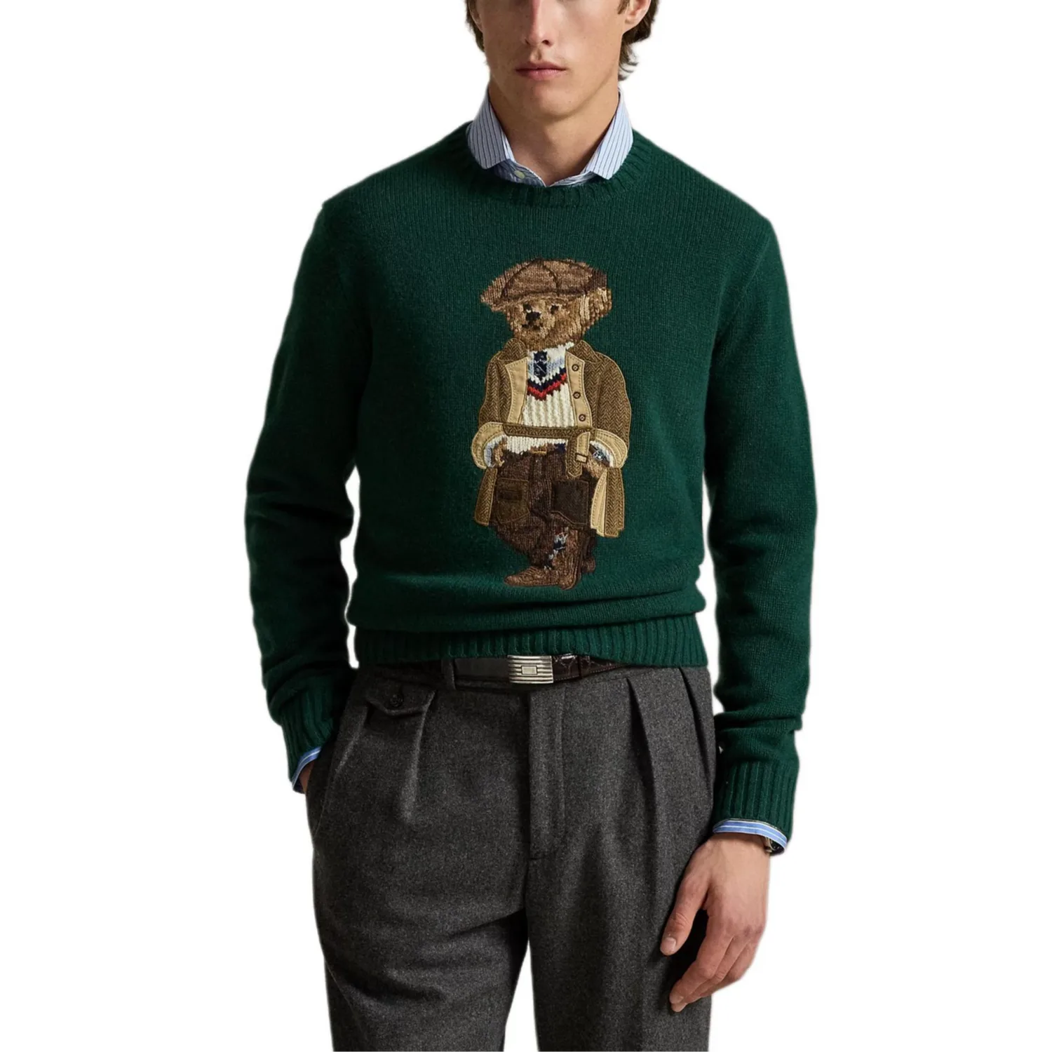 Шерстяной свитер Polo Ralph Lauren, vintage pine wood зеленый — фото 4