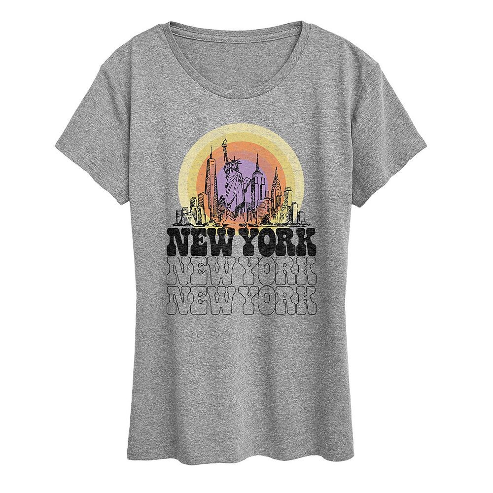 

Женская футболка с винтажным рисунком New York Licensed Character, цвет Heather Gray