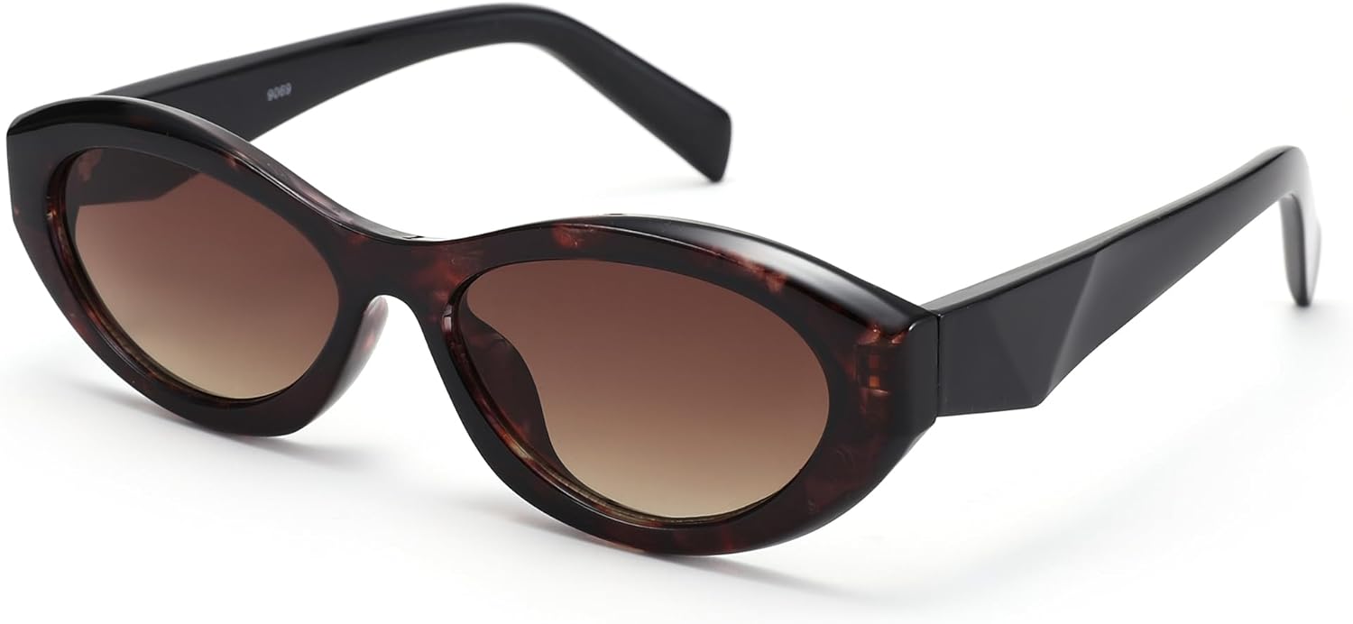 

Солнцезащитные очки AZorb Retro Oval для женщин, модель «кошачий глаз», в стиле 90-х, с защитой UV400 (черный черепаховый/коричневый градиент), B4 Tortoise Black/Gradient Brown