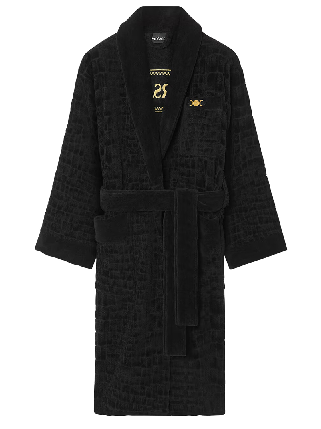 

Махровый халат 'Icon' Versace Home, черный