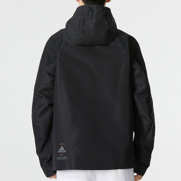 Куртка Men's adidas Th Commmtek Wvjk Solid Color Athleisure Casual Sports Hooded Jacket Black, черный — фото 4