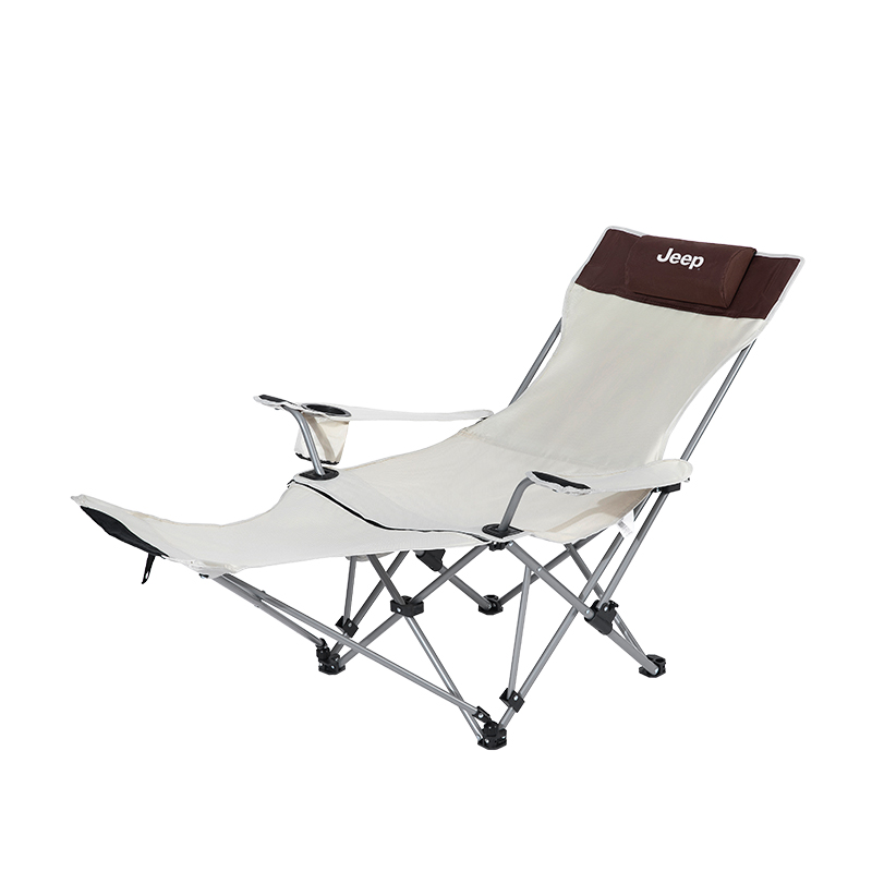 

Складные стулья и табуреты для улицы Jeep, Four-Level Adjustment Recliner Chair[Ecru]With Footrest