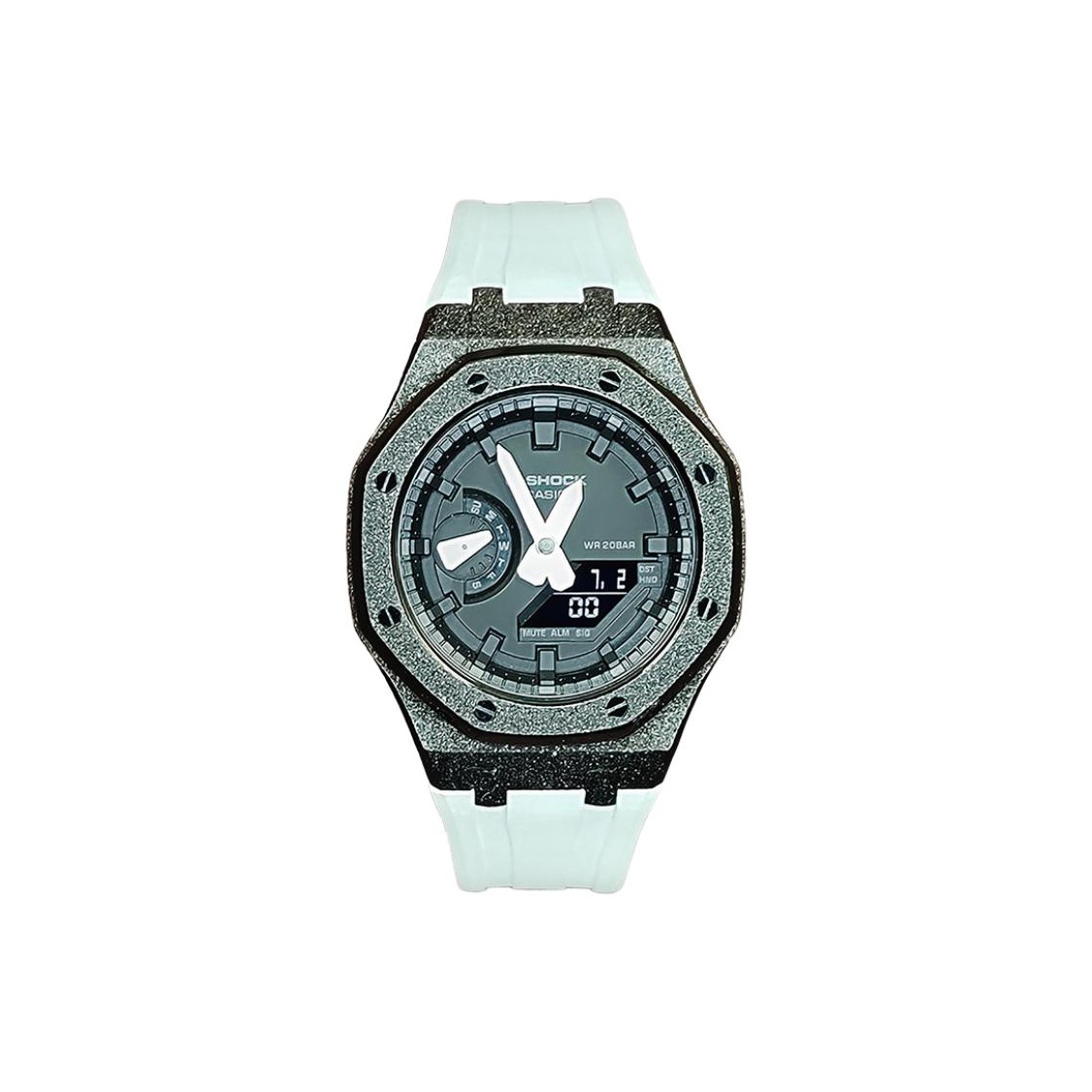 

CASIO Часы Men Liquid Crystal/Analog Dual Display Series Black Watch, Frost Black Sparkling Sandblasting Moon White