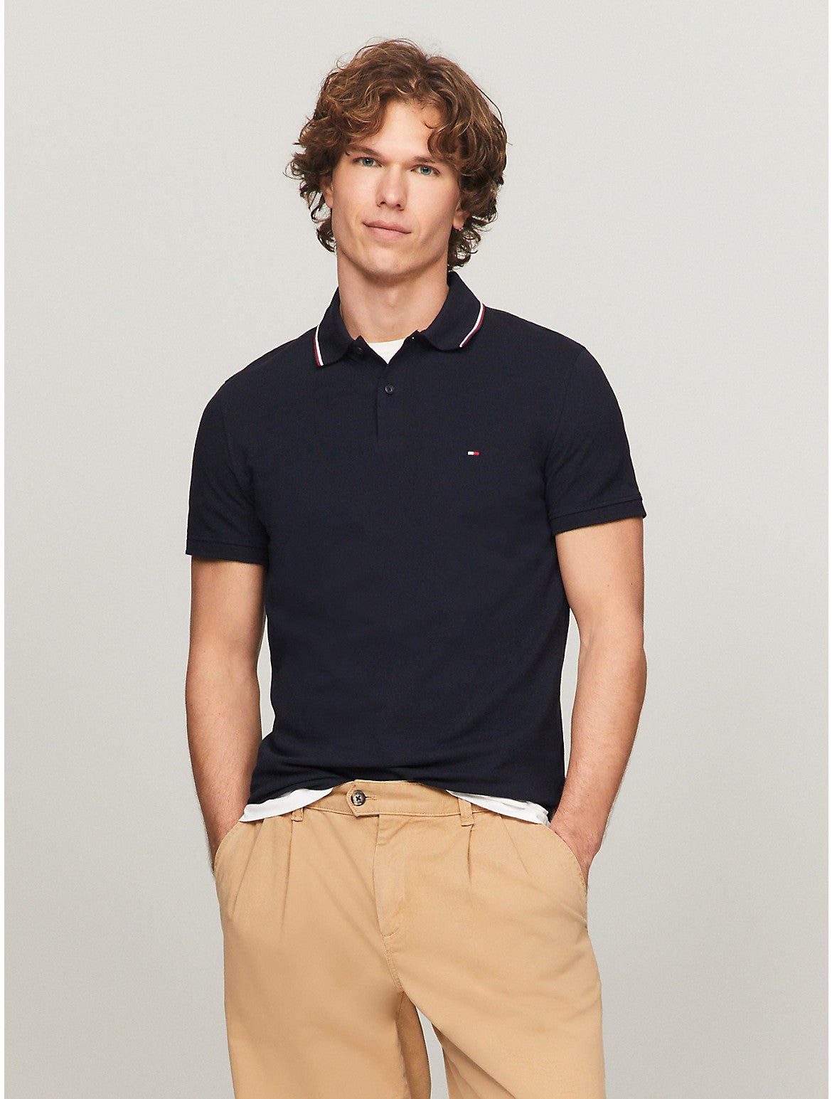 

Мужская рубашка-поло Tommy Hilfiger Regular Fit Tommy Wicking, темно-синий