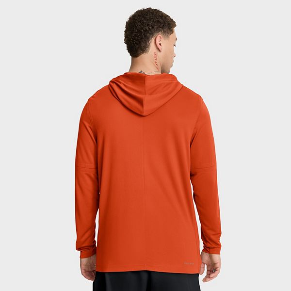 Мужская оранжевая футболка с капюшоном Clemson Tigers Dugout Dri-Fit Nike — фото 3