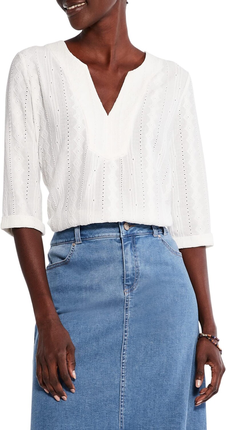 

Топ NIC+ZOE Angled Lace Top, цвет Milk White