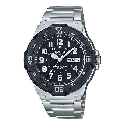 

Часы CASIO 100Meters Water-Proof Steel Band Black Men's Quartz Sports Mens Silver Analog, цвет silver