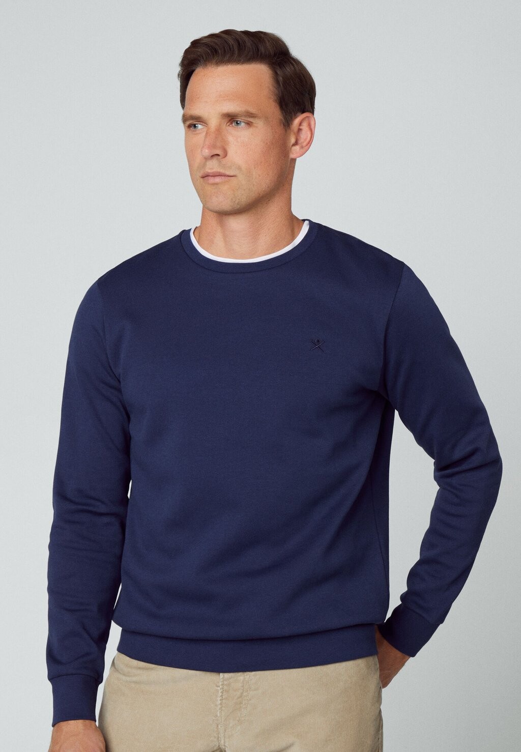 

Вязаный свитер CREW Hackett London, цвет navy