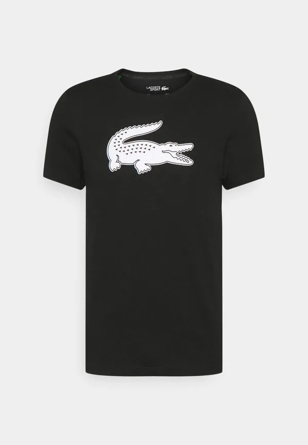 Футболка Lacoste Sport с большим логотипом, спортивная, черный