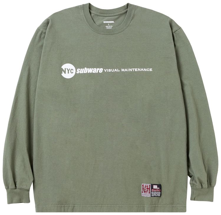 

Лонгслив Neighborhood x Subware Long-Sleeve Tee-2 'Olive Drab', зеленый