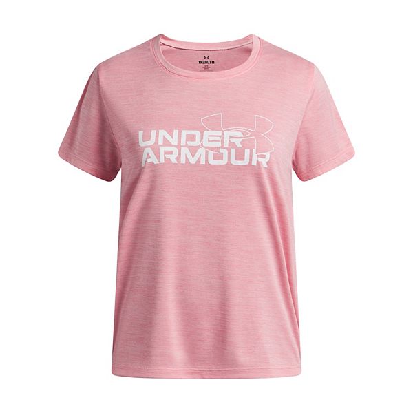 

Футболка с коротким рукавом Girls 7-18 tech twist wordmark logo Under Armour, Bittersweet Pink