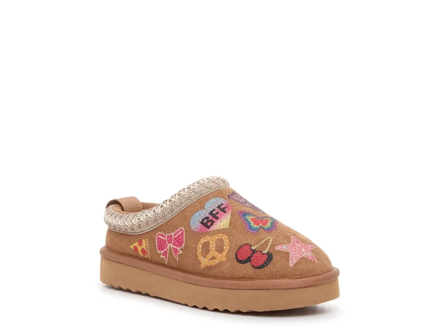 Детские тапочки Steve Madden Slipper Rizz's, размер Cognac, со стразами, уютные туфли HAWK1731, коричневый