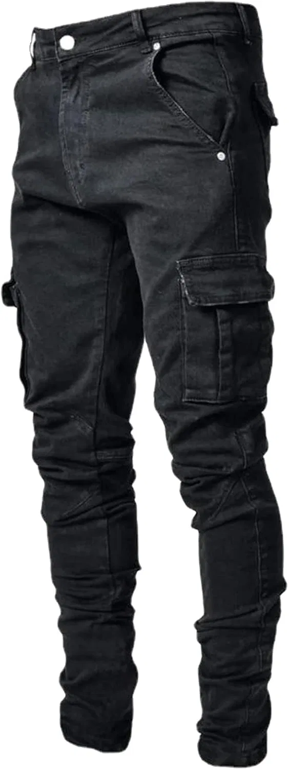 Джинсы рваные, Slim Fit, Black