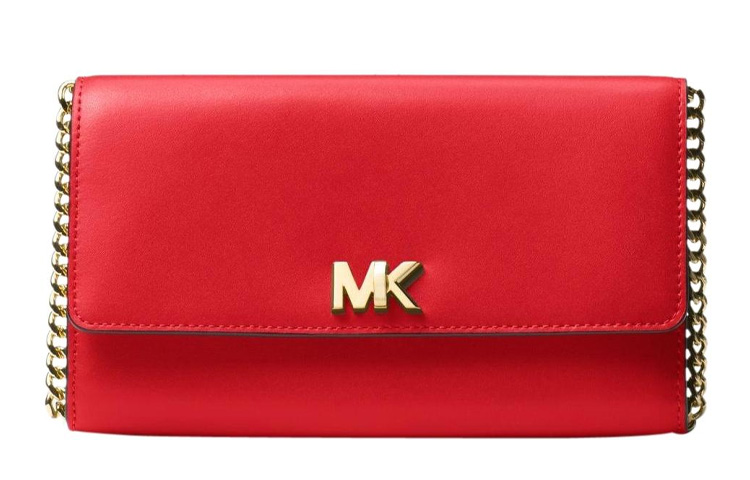 

Кожаный конверт Mott, женская сумка через плечо, красная сумка кроссбоди MICHAEL KORS