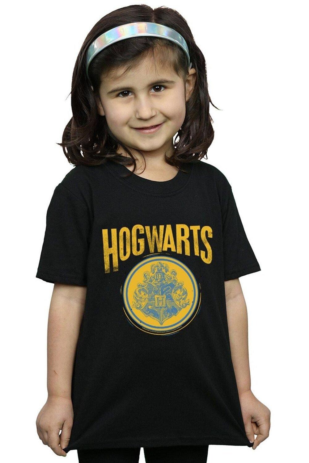 

Хлопковая футболка с круглым гербом Хогвартса Harry Potter, черный