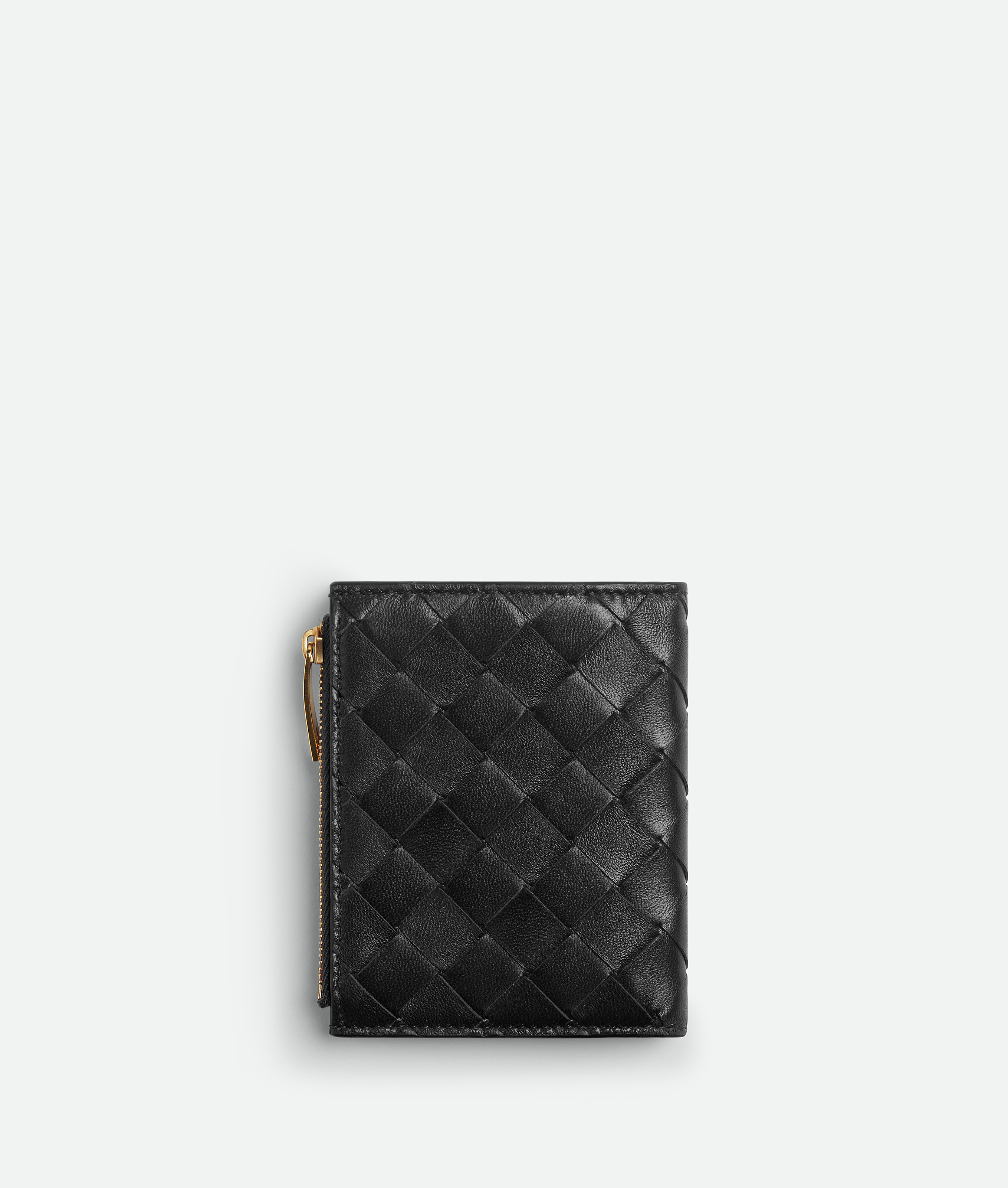 Маленький кошелек Intrecciato, складывающийся вдвое Bottega Veneta, черный — фото 3