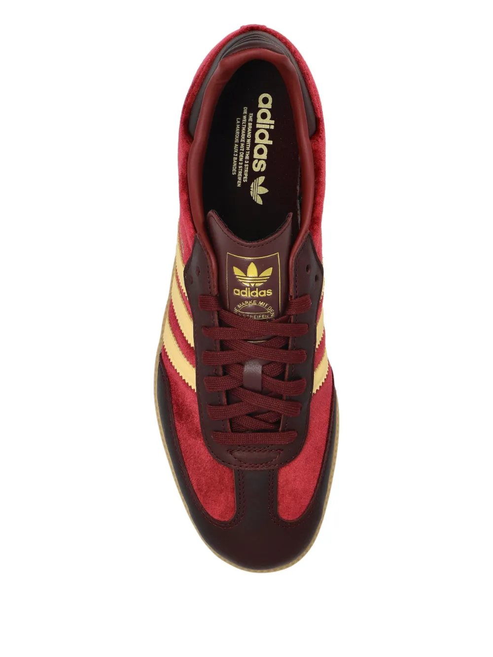 Бархатные кроссовки Samba OG Adidas, красный — фото 4