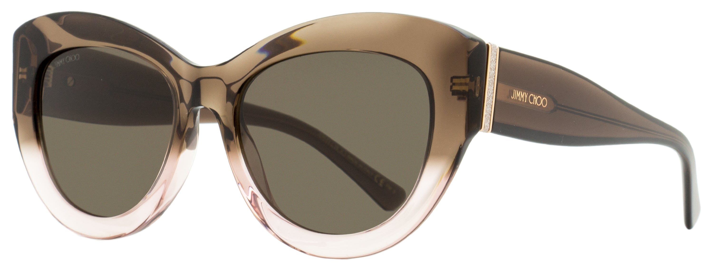 

Женские солнцезащитные очки Jimmy Choo «кошачий глаз» Xena 08M70 коричневые-телесные 54 мм