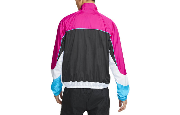 Куртка Nike Throwback Colorblock Woven Sports Basketball Stand Collar Jacket Red, красный — фото 2