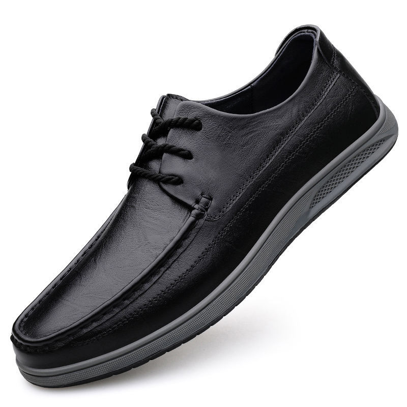 Комфортные универсальные мужские туфли Niche Trendy Premium Luxury Casual Leather H2, черный — фото 4