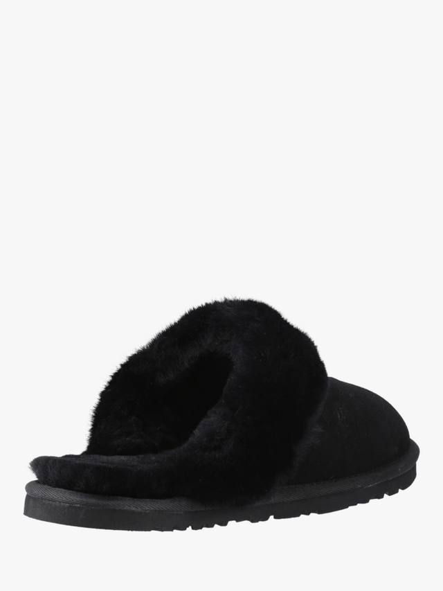 Саманта замшевые тапочки-мулесы с овчиной на воротнике Hush Puppies, Black — фото 3