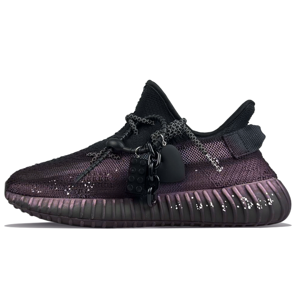 Adidas Originals Изи Буст 350 В2 Лоу топ Повседневные кроссовки Унисекс Черный Красный, цвет Black — фото 3