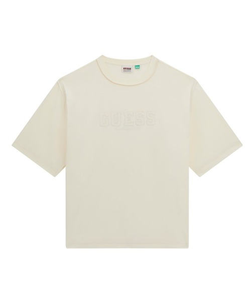 

Футболка с коротким рукавом, принт аппликация, силуэт бокси Guess Originals, белый