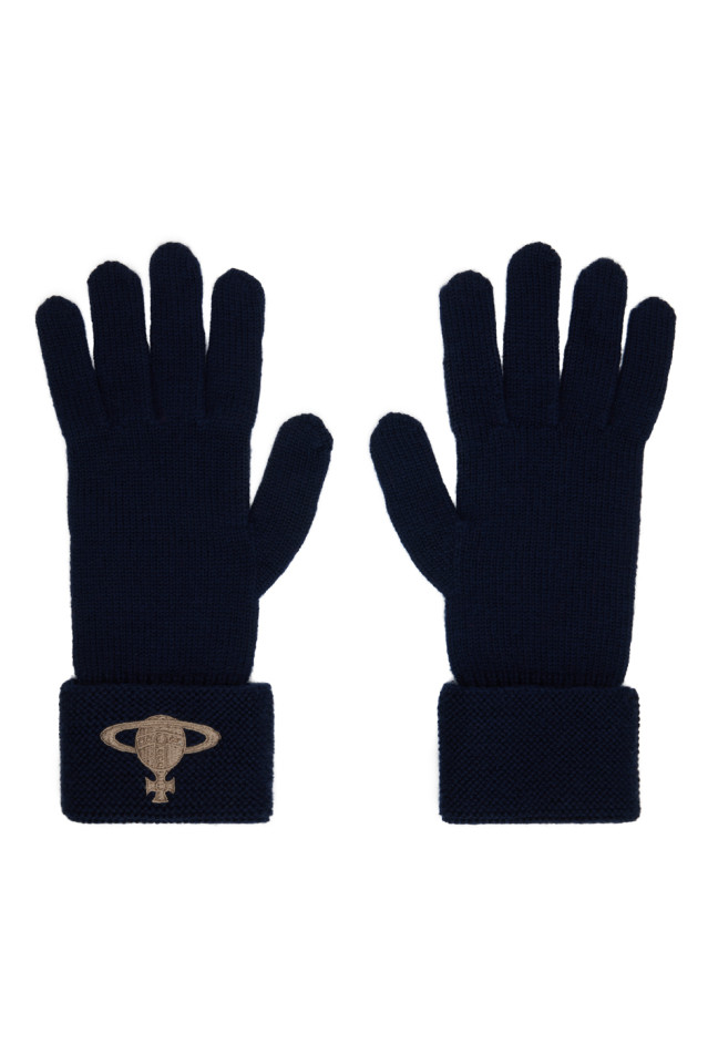 

Вышитые перчатки Orb Vivienne Westwood, синий
