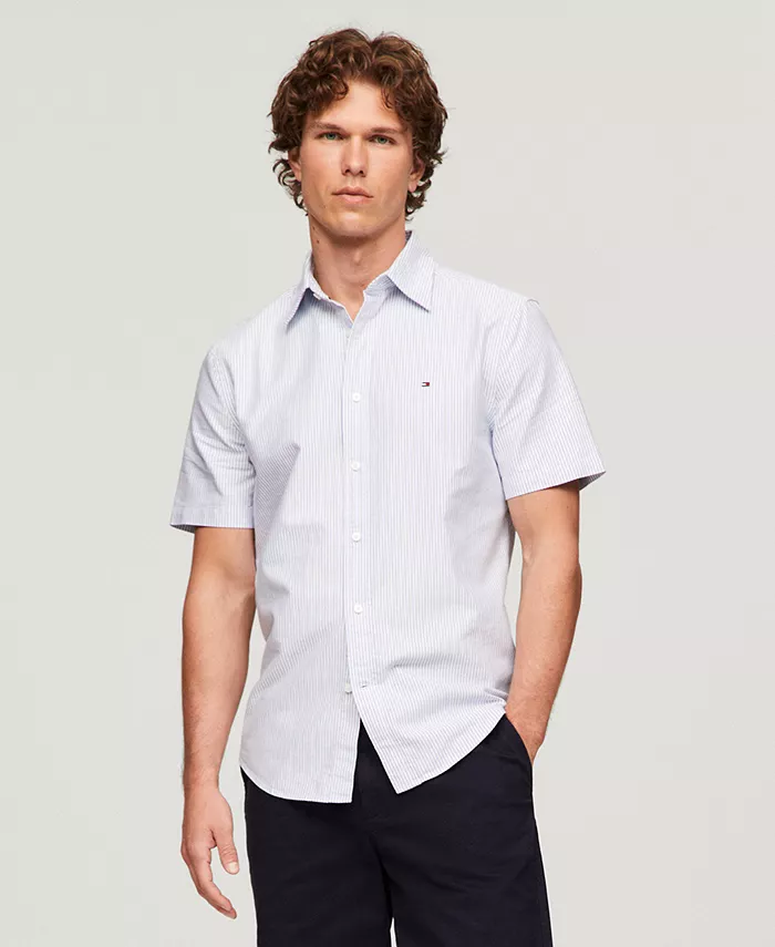 

Мужская рубашка Oxford в полоску Tommy Hilfiger, синий
