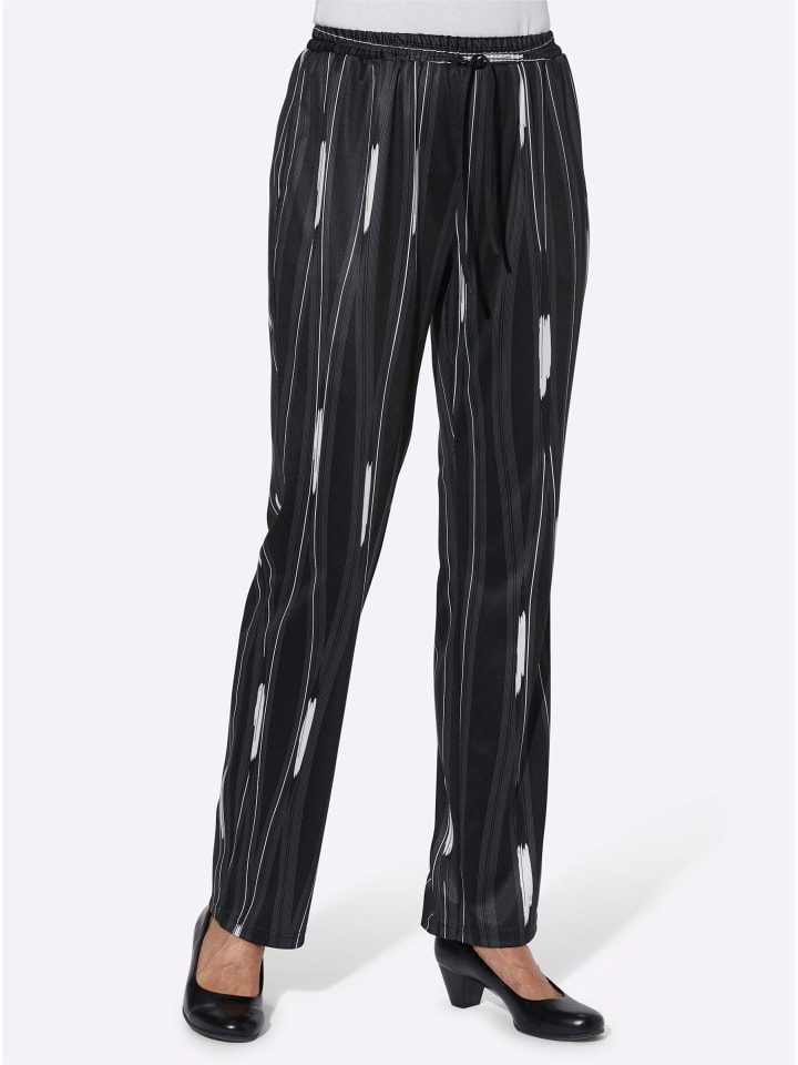 

WITT WEIDEN Черные волнистые трикотажные брюки