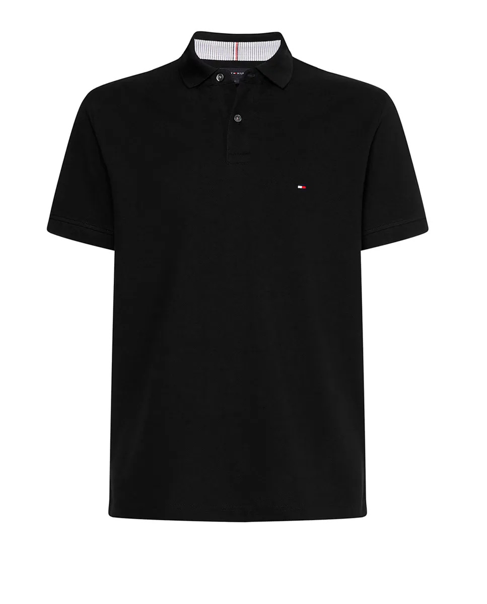 

Мужская однотонная рубашка поло, короткие рукава, большие размеры Tommy Hilfiger, черный