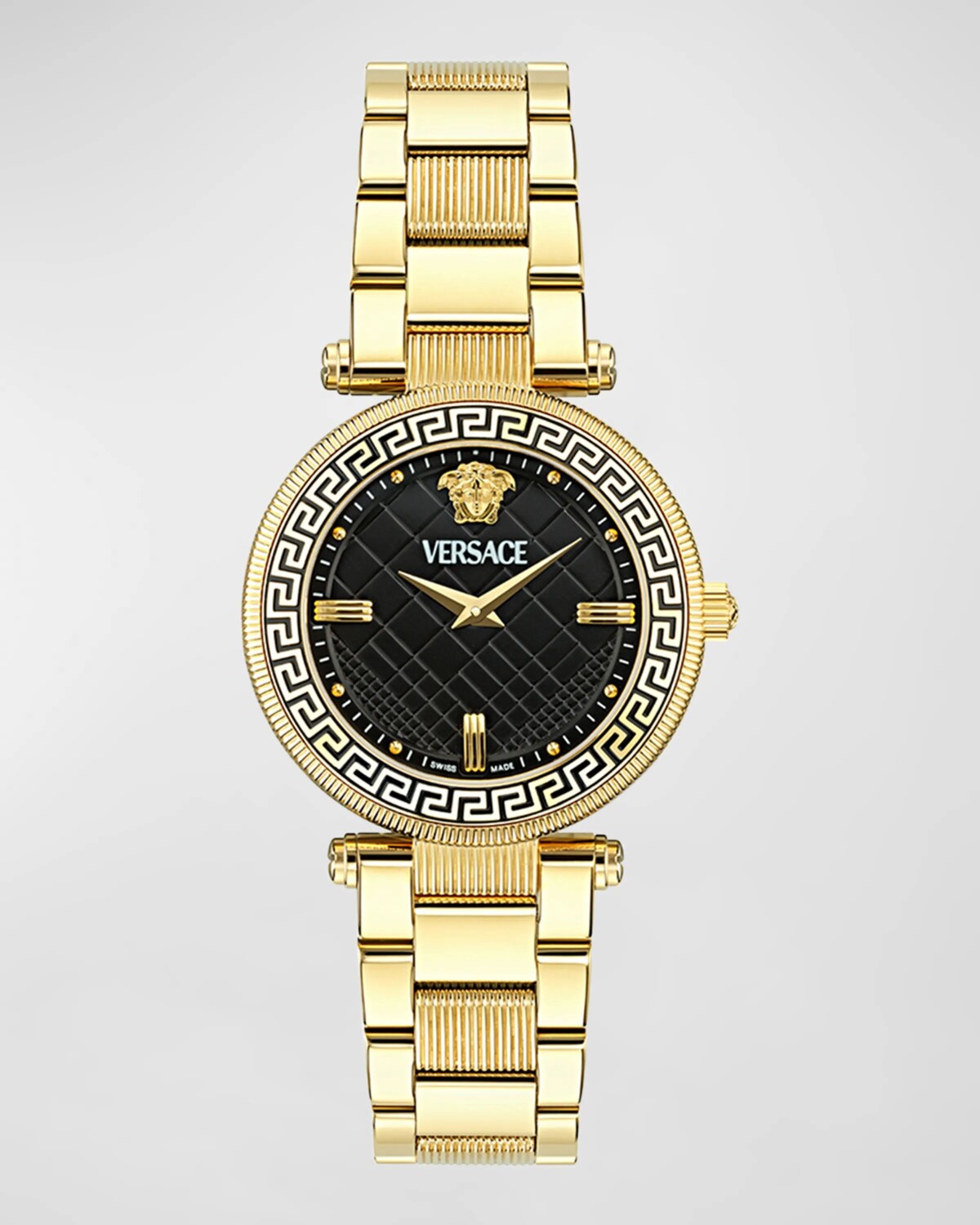 

Часы Versace Reve, 35 мм, с ремешком-браслетом, желтое золото/черный, цвет Yellow Gold