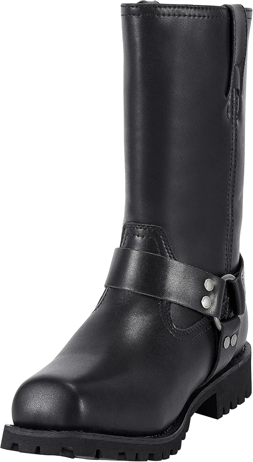 

Мужские мотоциклетные ботинки черного цвета, водонепроницаемые байкерские сапоги из ПУ-кожи средней длины, модные повседневные ботинки RiderVibe, черный