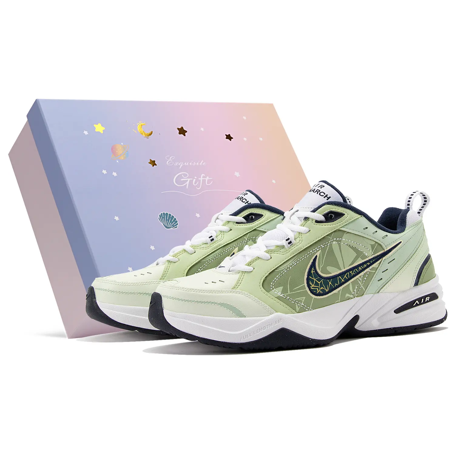 

Кроссовки Nike Air Monarch 4 Chunky Sneakers Unisex Low-top Green/White, зеленый