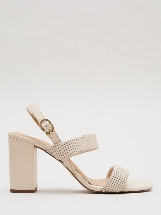 Кожаные сандалии на квадратном каблуке Phase Eight, Cream