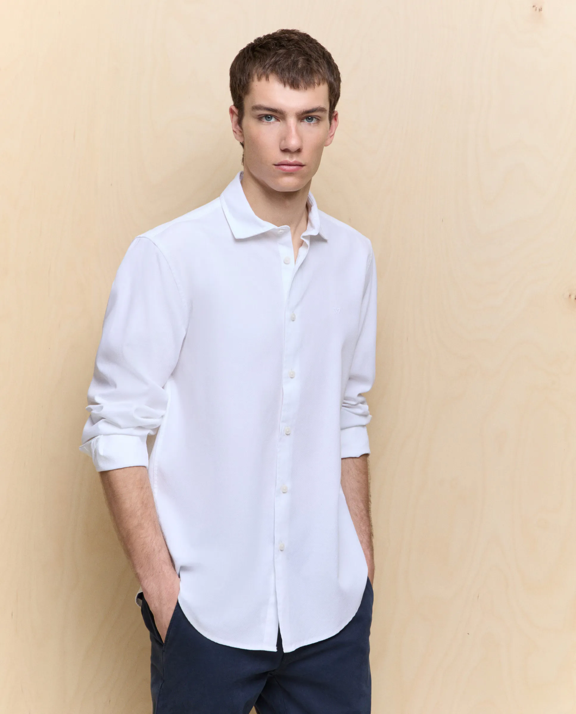 

Мужская рубашка с длинным рукавом garment dyed Easy Wear, белый