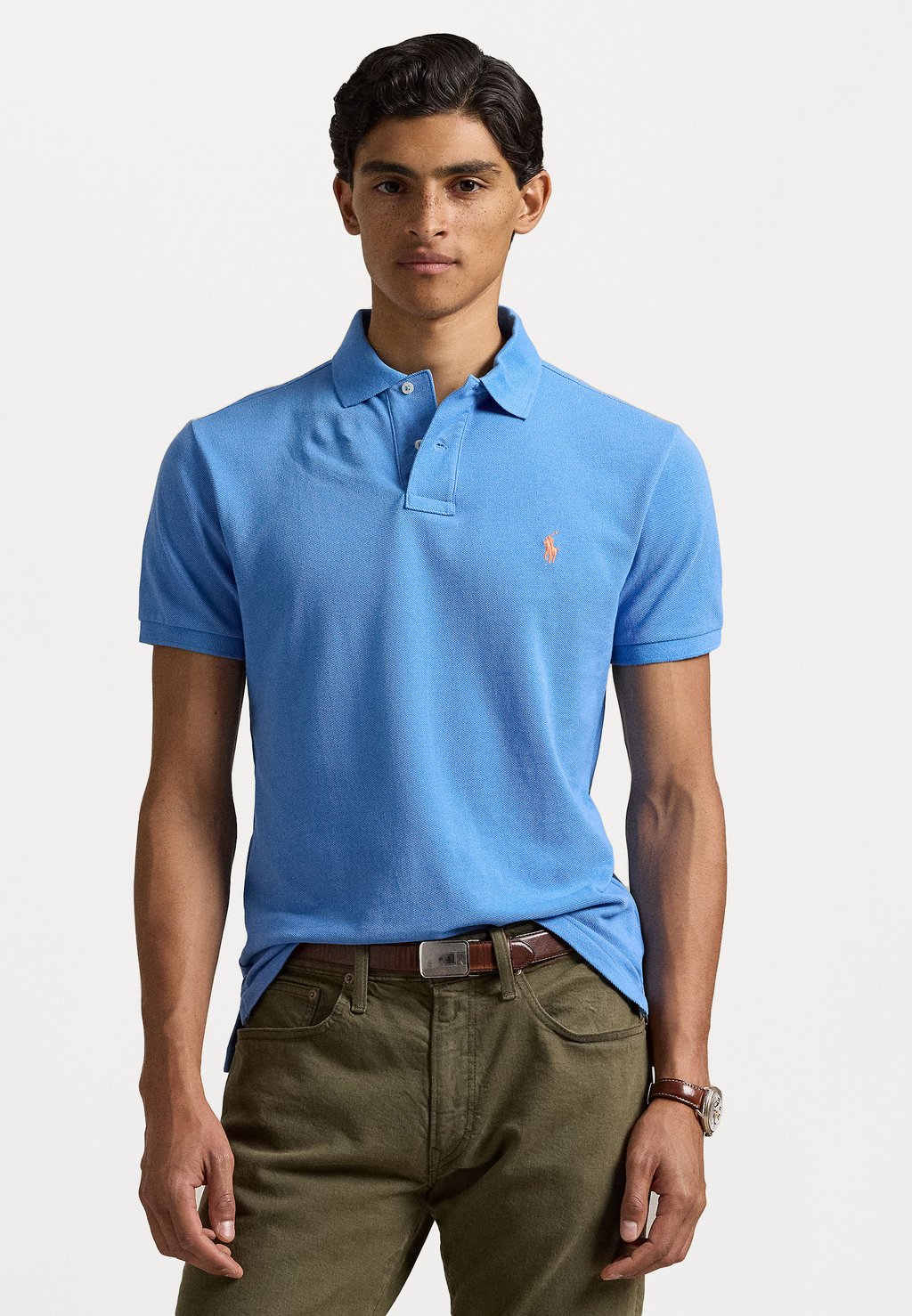 

Поло CUSTOM SLIM FIT MESH POLO SHIRT Polo Ralph Lauren, синий