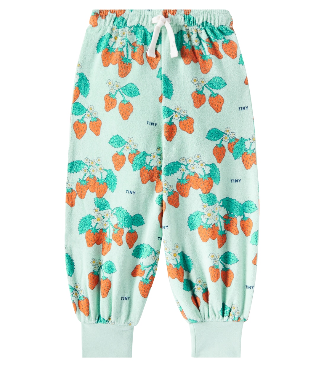 

Спортивные брюки из хлопковой махровой ткани с клубникой Tinycottons, Washed Emerald