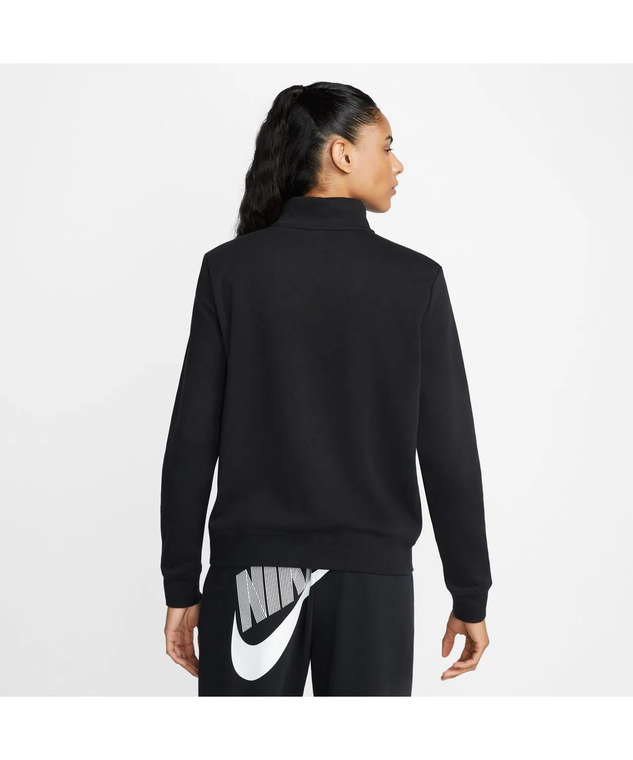 Свитшот Nike Club Fleece с воротником-стойкой и полузастёжкой-молнией, серый — фото 2