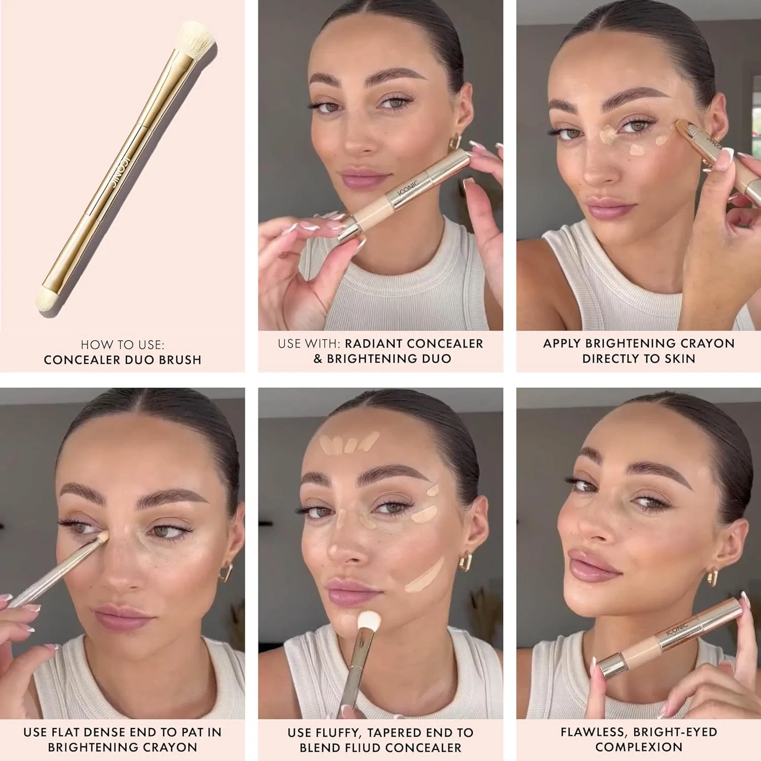 Консилерная кисть Iconic London Duo Brush для жидких и кремовых средств — фото 4