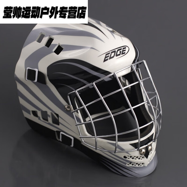 

He Jiagong Бейсбольный шлем для кетчера, хоккейный вратарский шлем, черно-белый с черной подкладкой, размер M