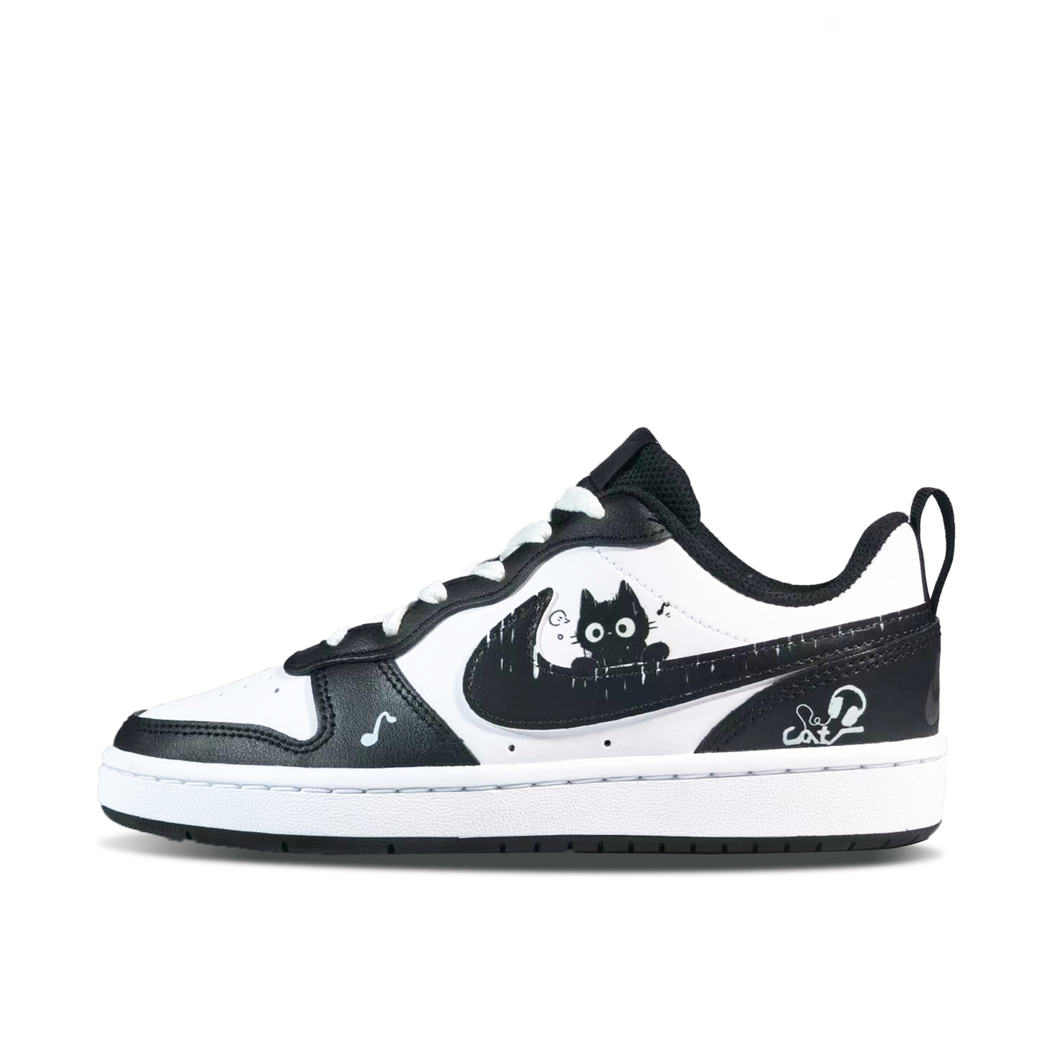 

Court Borough Music Kitten детские скейтерские кроссовки black white для подростков Nike, Music Kitten