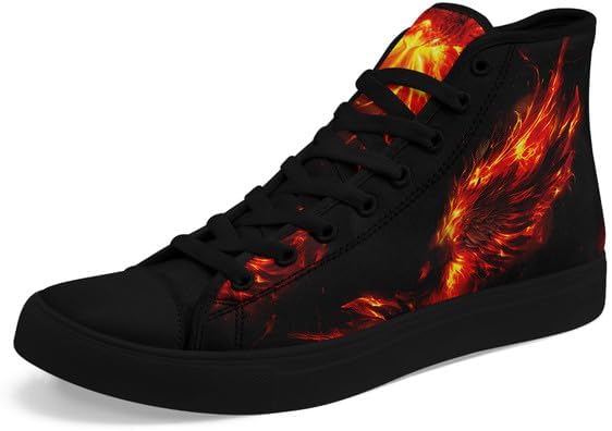 

Высокие кеды AWSOLE с черепом из холщовой ткани для мужчин и женщин, шнуровка, модная унисекс, с рисунком пламени, повседневные плоские туфли, черные и белые