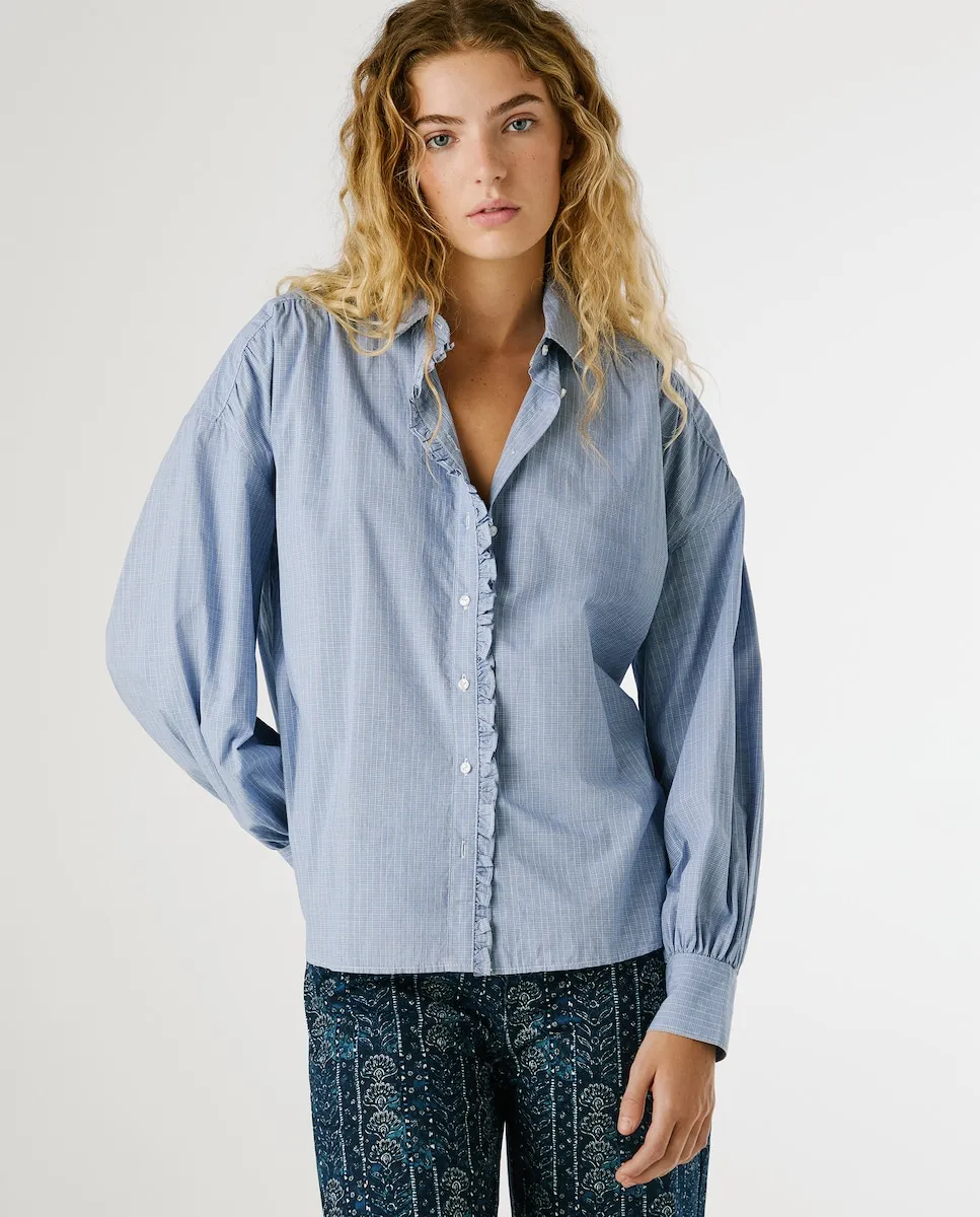 

Женская блузка из поплиновой ткани в клетку Pepe Jeans, синий