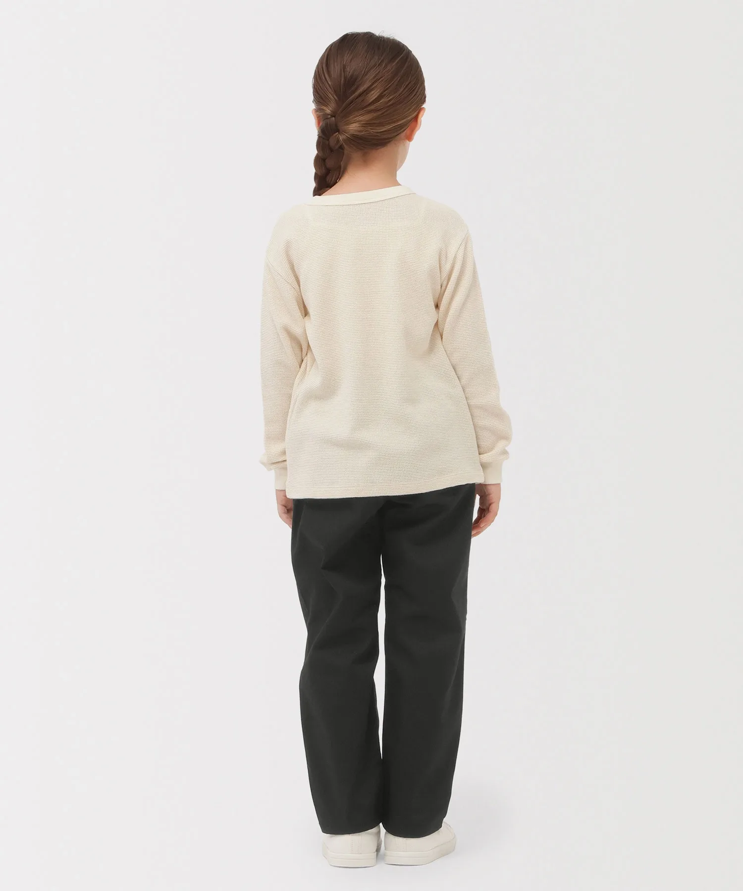 Детские штаны из органического хлопка с эластаном Muji Kids Chino Pants темно-бежевые — фото 4
