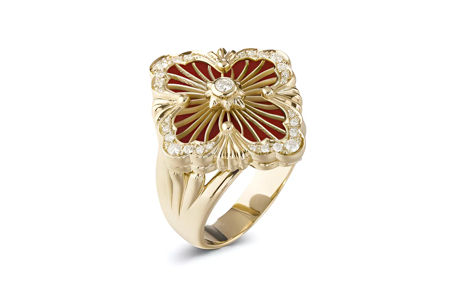 

BUCCELLATI Кольцо Diamond Enamel 18K Gold