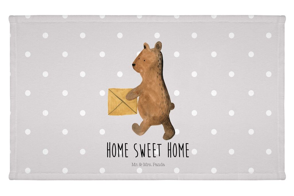 

Полотенце для гостей Mr. & Mrs. Panda Bear Home — серая пастель — подарок, детское полотенце, плюшевый мишка, дорожное полотенце, спортивное полотенце, Тедди, махровая ткань, гостевое полотенце, белый