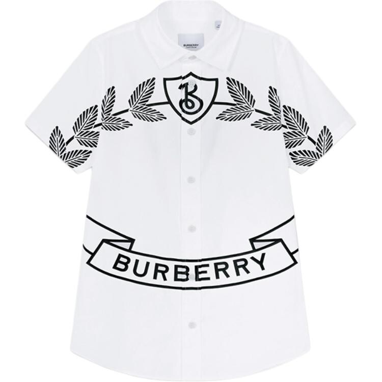 

Рубашка детская Burberry с узором, белый / черный