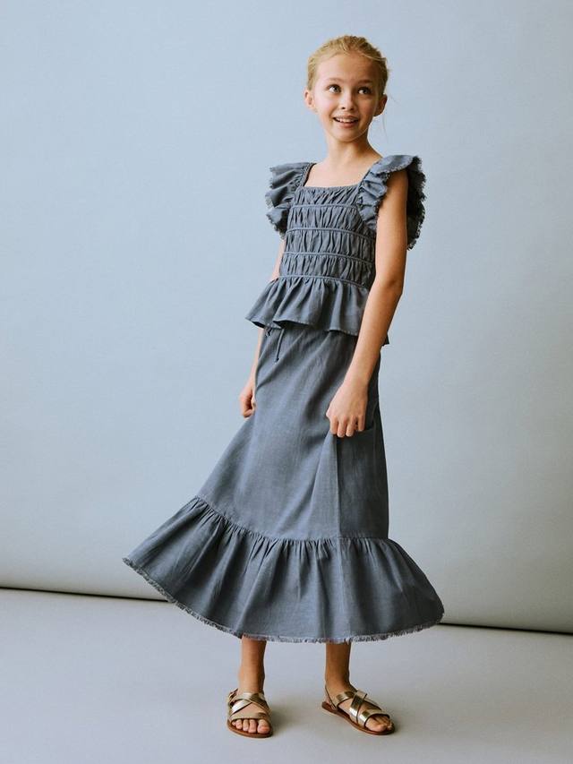 

Детская макси-юбка Paola с кулиской Mango, Medium Blue